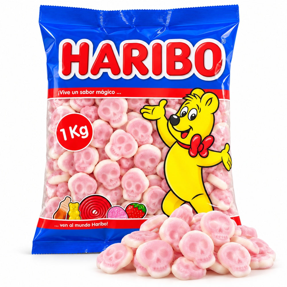 Haribo Calavera Rellena bolsa 1KG con producto