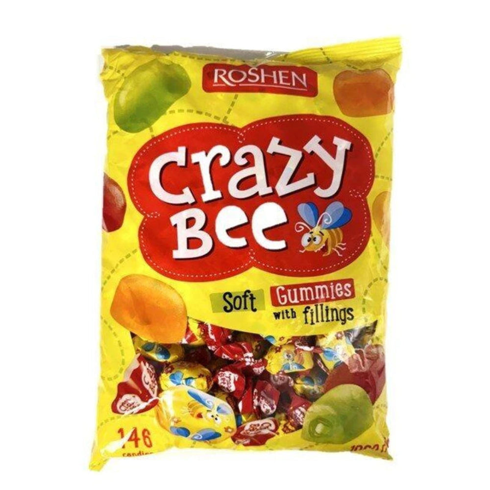 Crazy Bee Fruity 1KG - Caramelos Roshen Sabores Surtidos - Aprox 146 Unidades.