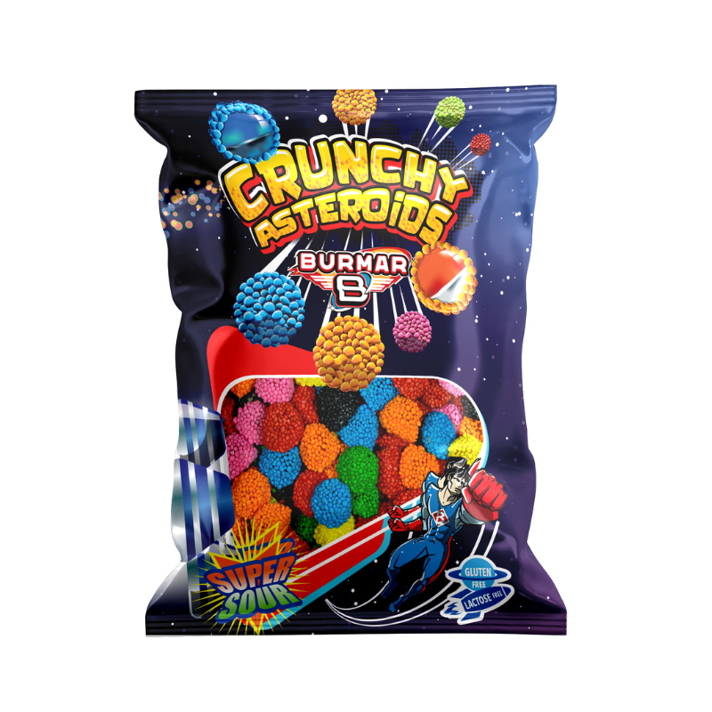 Asteroides Crunchy Colores Surtidos Ácidos Sin Gluten Y Sin Lactosa | Formato Bolsa 1KG