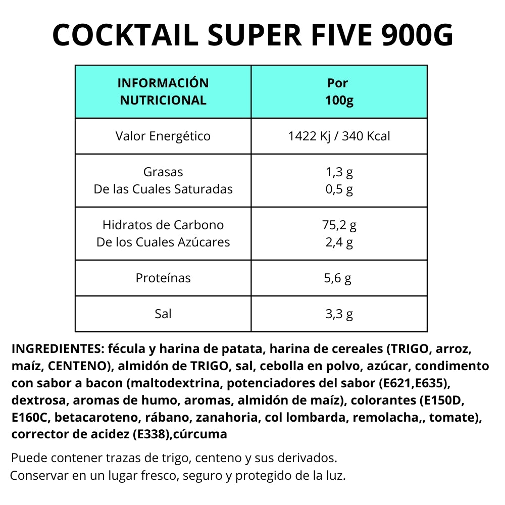 Cocktail Super Five (Anillos, Aros, Lenguas, Estrellas y Ruedas) | Formato Tarro 800G