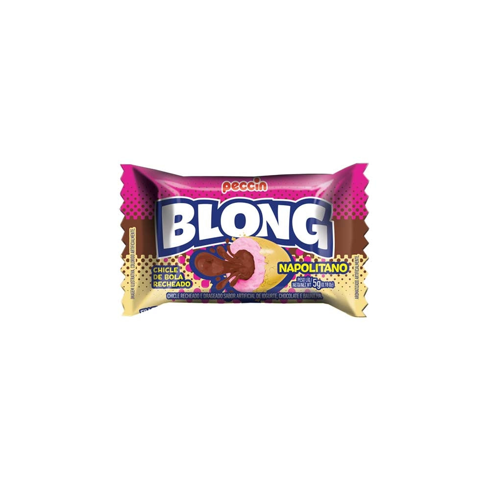 Blong Chicle Relleno Sabor Napolitano | Contiene 40 Unidades