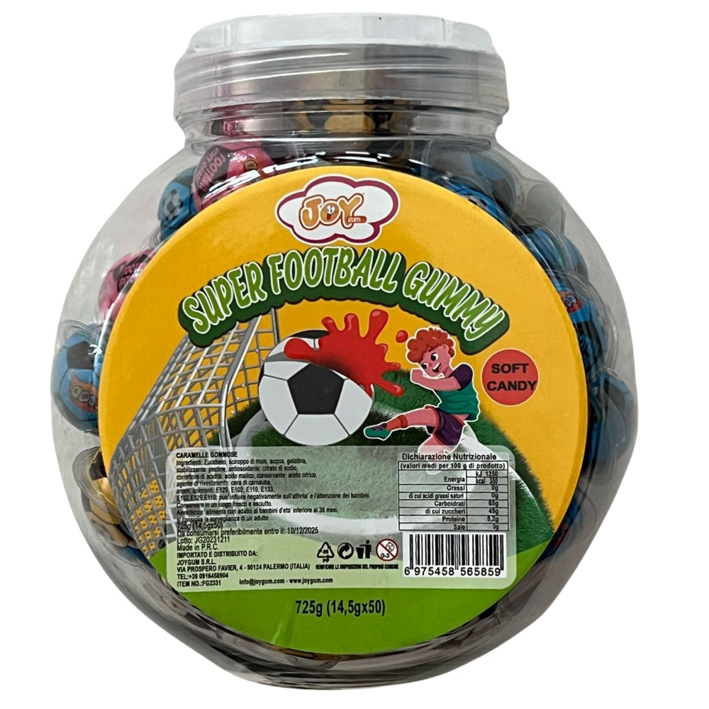 Super Football - Gominolas Con Relleno | Tarro Reutilizable con 50 Unidades