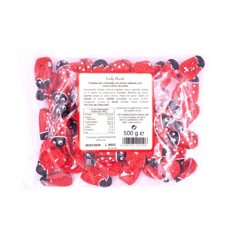 Mariquitas de Chocolate | Formato 500g -Contiene 62 Unidades