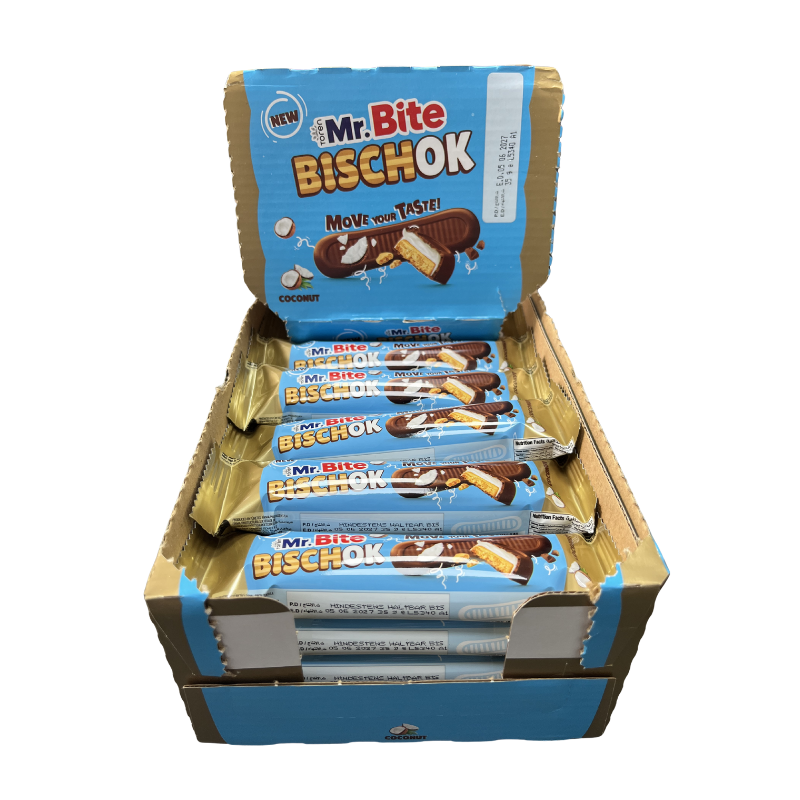 MR.Bite Lengua de Chocolate y Coco 35G - Expositor Contiene 24 Unidades