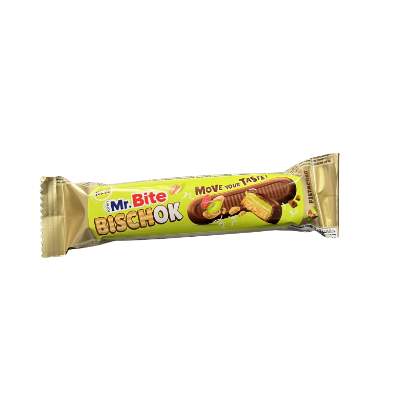 MR.Bite Bischok Pistachio 35G - Expositor Contiene 24 Unidades