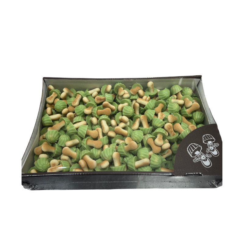 Galletas Forma de Setas Cubiertas de Chocolate Sabor Pistacho | Formato 1KG