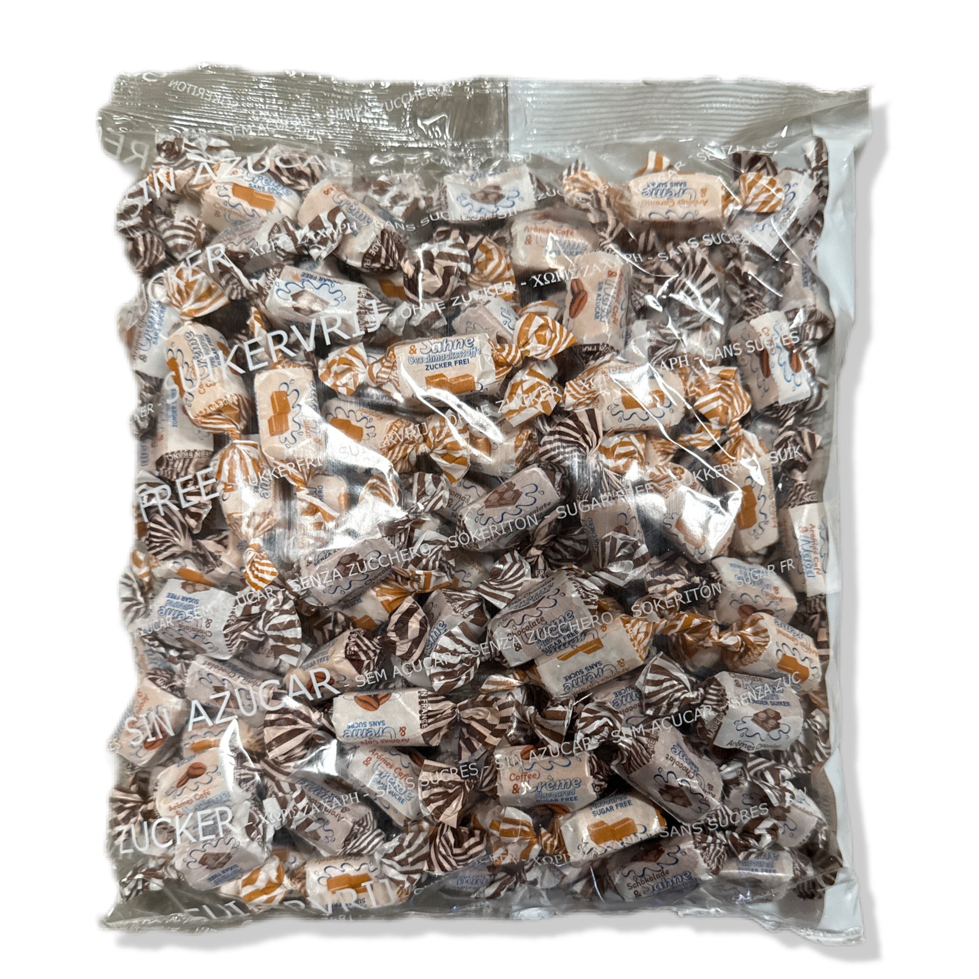 Caramelos Masticables SIN AZÚCAR - "TOFFEE Y NATA" | Formato Bolsa 1KG