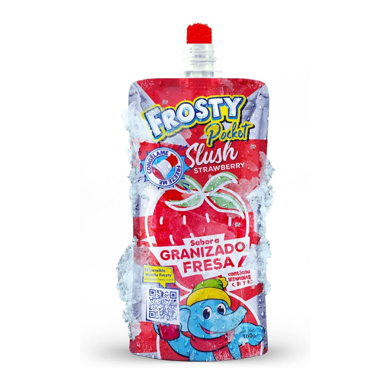 Granizada En Bolsa Individual Sabor Fresa Frosty | Formato Caja 10 Uds