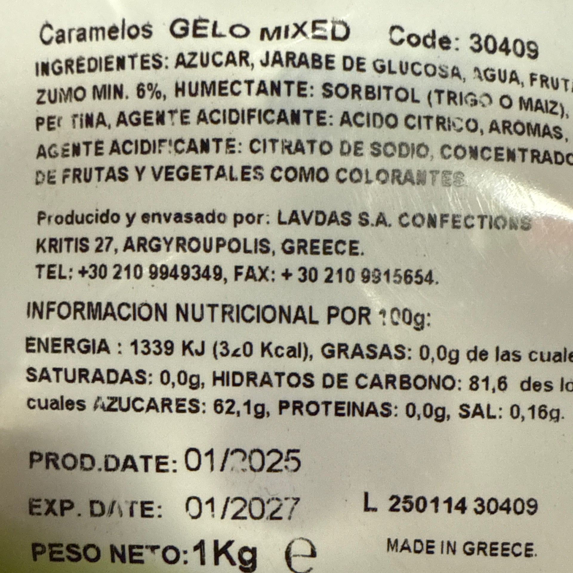Caramelos Blandos GELO - Sabores Surtidos | Formato Bolsa 1KG