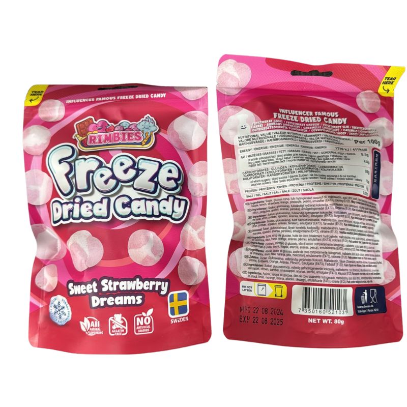 Rimbies - Sweet Strawberry Dreams - (Sueños Dulces de Fresa) - Chuches Liofilizadas