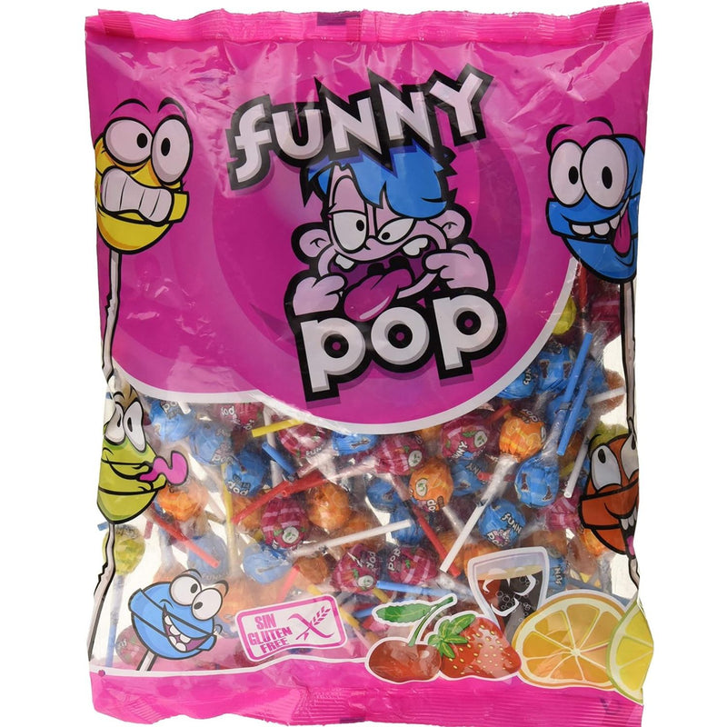 Chupachups Funny Pop | Colores y Sabores Surtido - Bolsa 200 Unidades