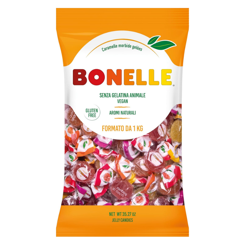 Bonelle Caramelos Blandos Veganos | Sabores Frutales Surtidos - Bolsa 1KG