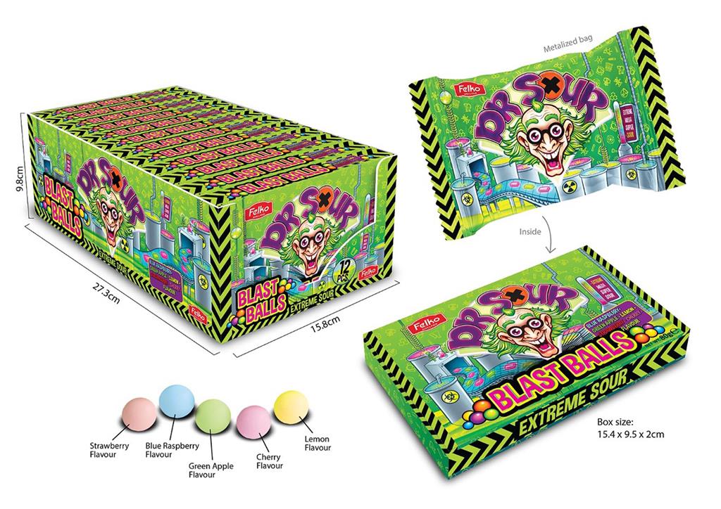 Dr. Sour Blast Balls | Formato 80g x 12 Uds