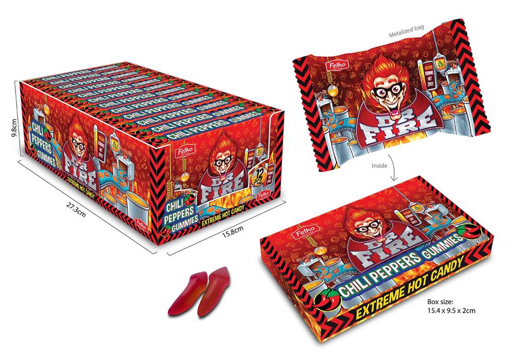 Dr. Fire Chili Peppers Gummies | Formato 80gr x 12 Uds