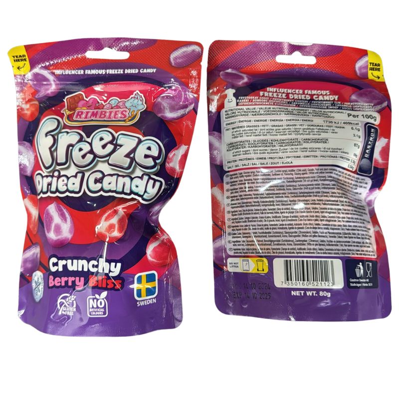 Rimbies - Crunchy Berry Bliss (Éxtasis Crujiente de Bayas) - Chuches Liofilizadas