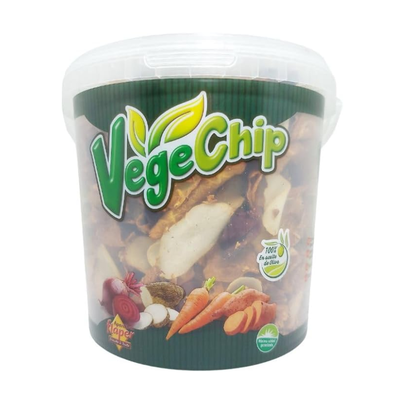 Vegechips | Snacks Mix de Yuca, Batata, Zanahoria y Remolacha | Formato tarro reutilizable 600g
