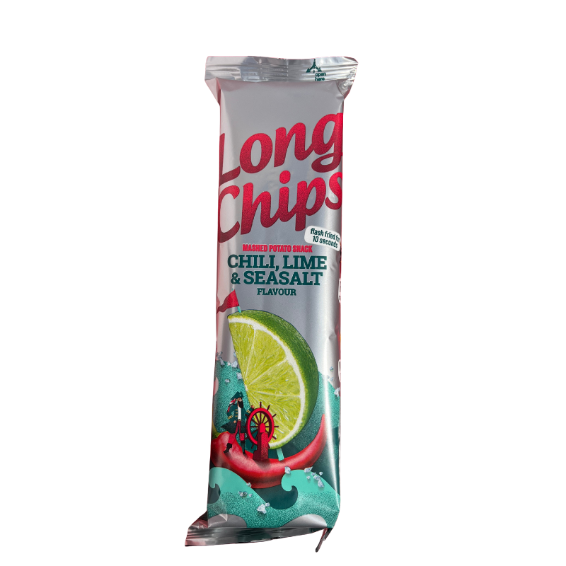 CAJA COMPLETA Long Chips Sabor Chili Lima y Sal | 20 Unidades