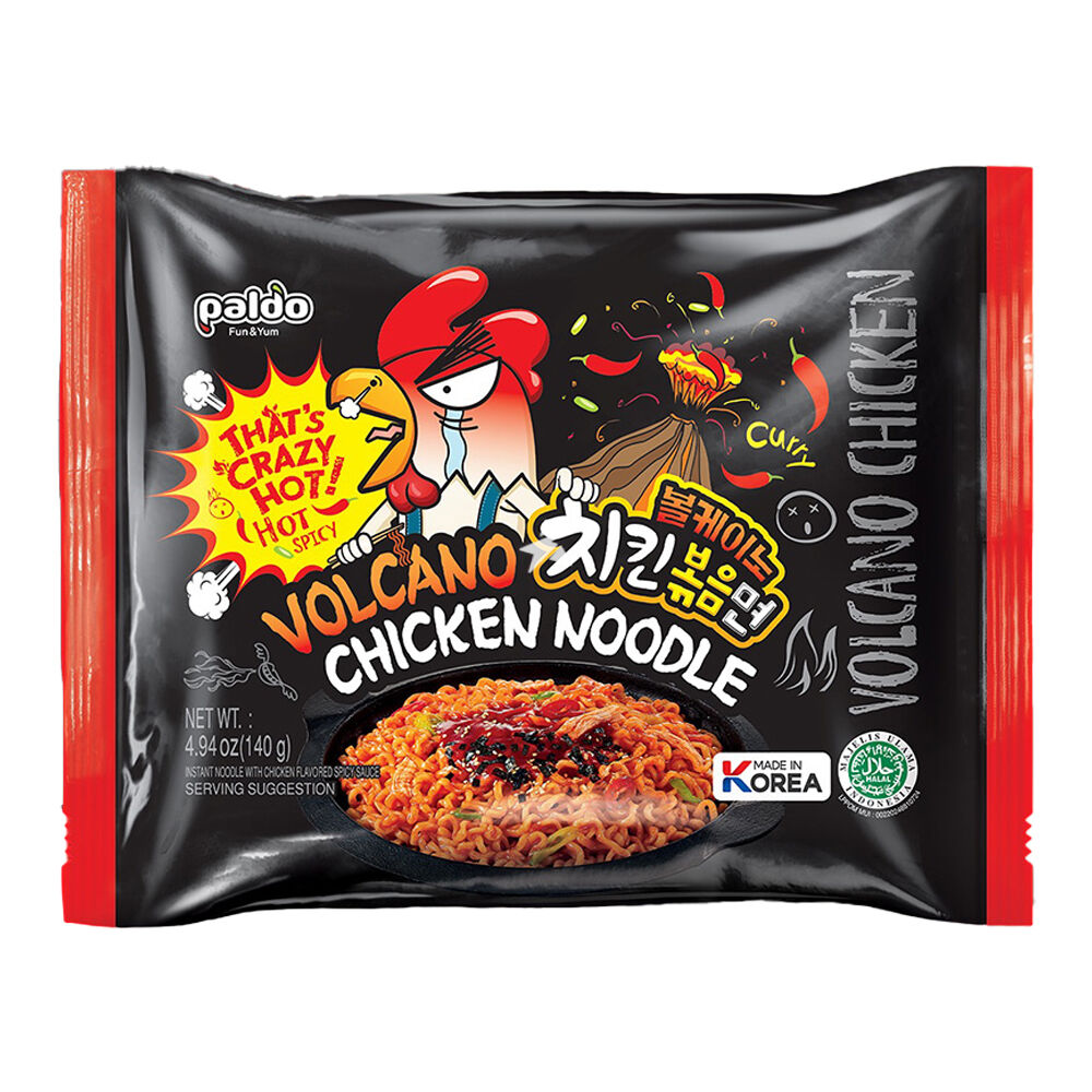 Paldo Halal Volcano Chicken Noodles | Pack 8 Unidades x 143G