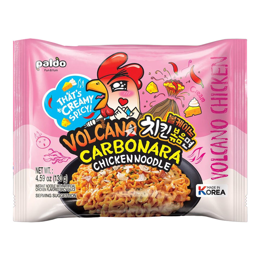 Paldo Volcano Carbonara Noodles 130g | Pack 8 Unidades x 130G