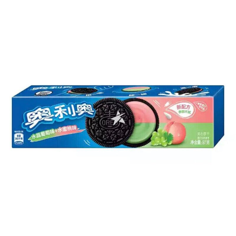 Oreo Doble Sabor Uva y Melocotón 97g