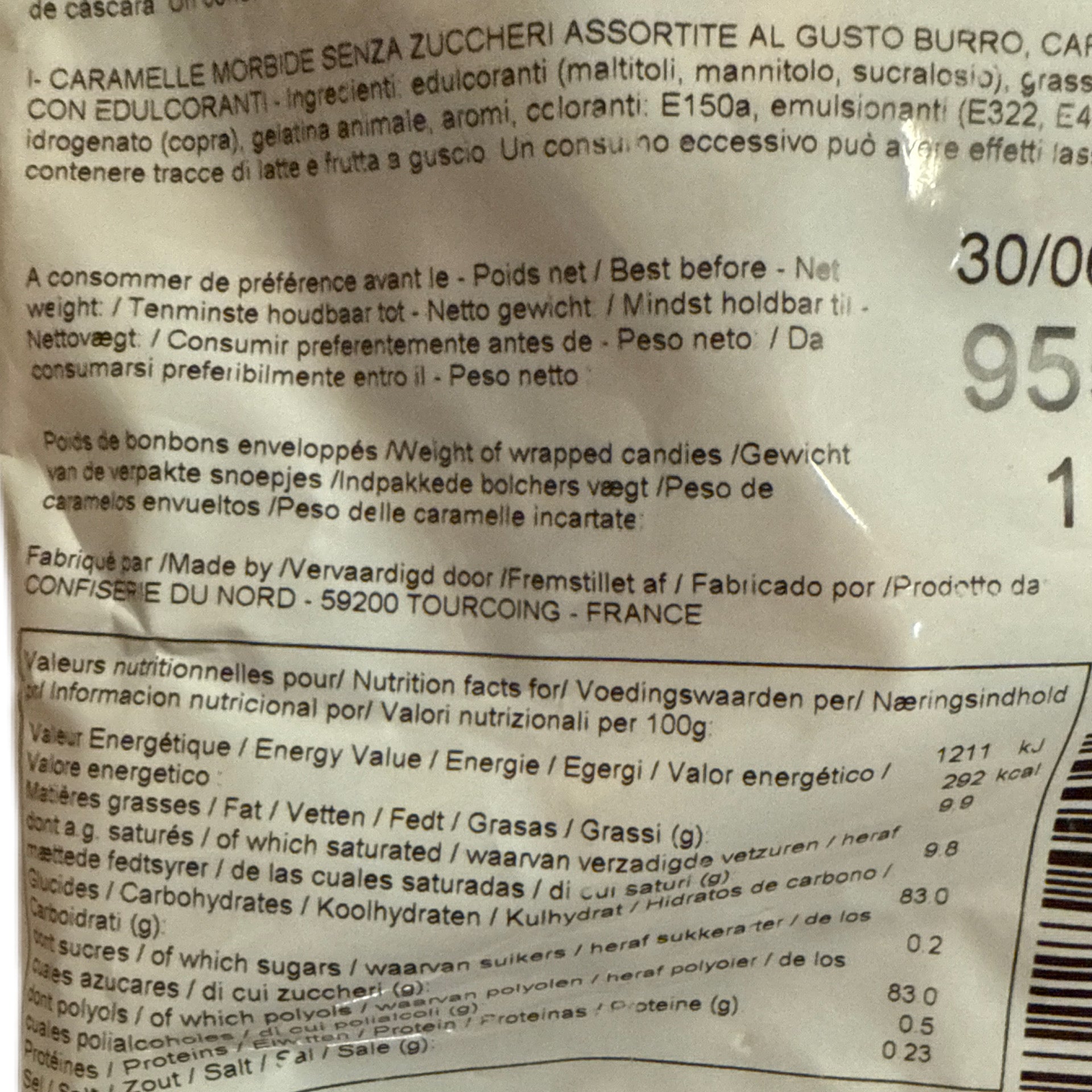 Caramelos Masticables SIN AZÚCAR - "TOFFEE Y NATA" | Formato Bolsa 1KG