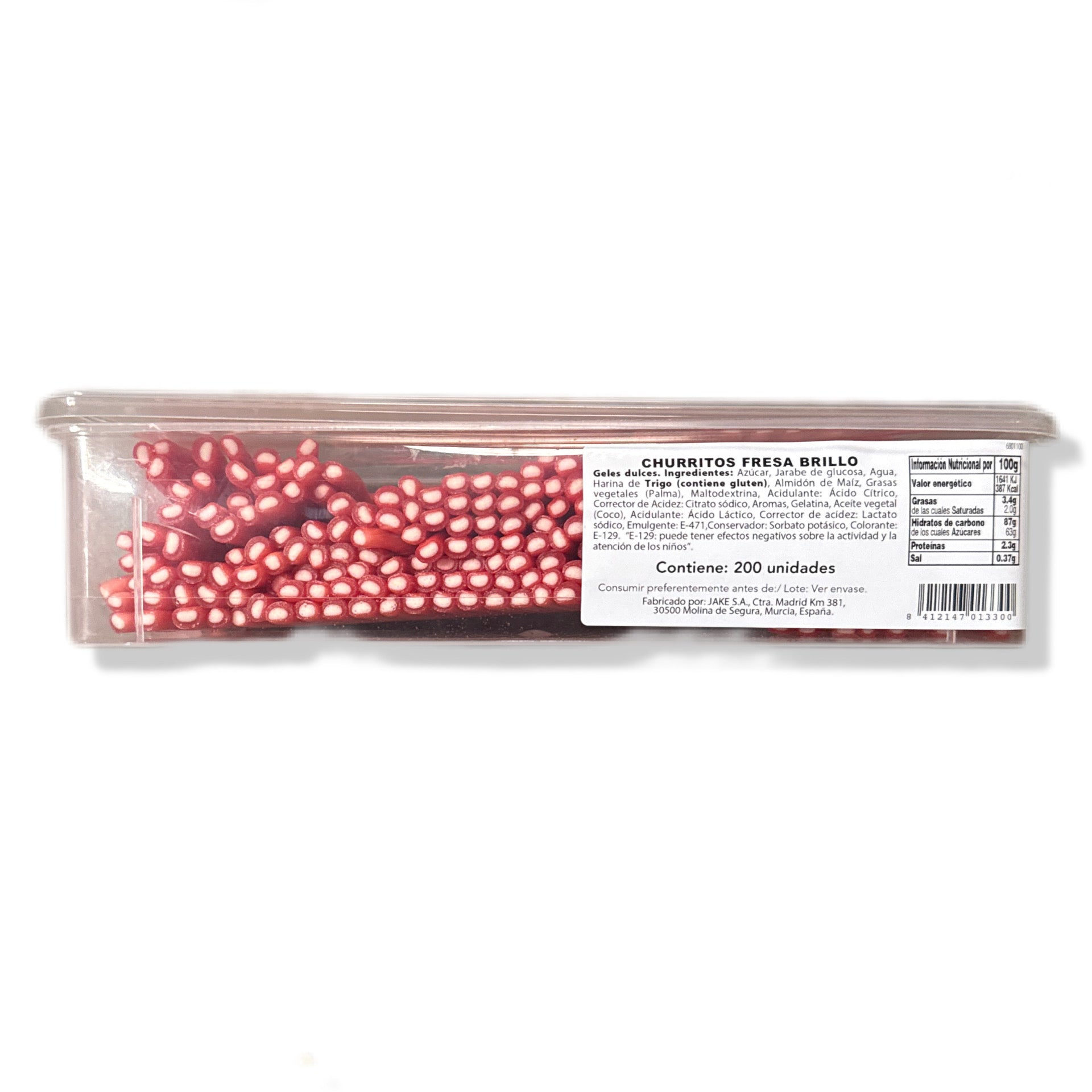 Churrito Fresa Brillo Jake | Formato Tarro Reutilizable 200 Unidadess