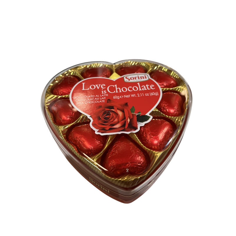 Scatolina di cioccolatini a forma di cuore Sorini - Formato 60g