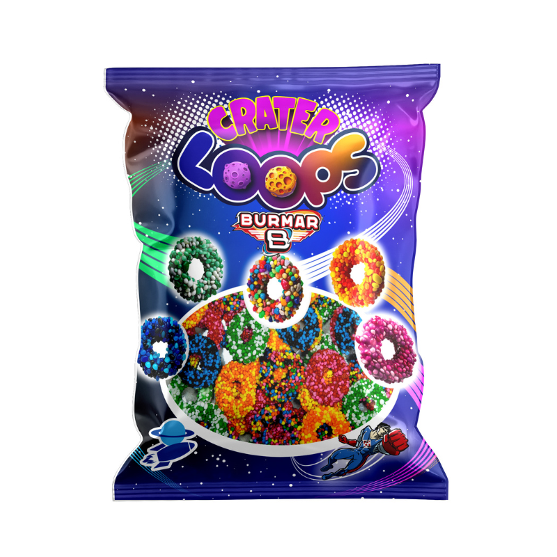 Crater Loops - Aros Aciditos 5 Sabores Burmar - Sin Gluten, Sin Lactosa y Halal | Formato Bolsa 1KG