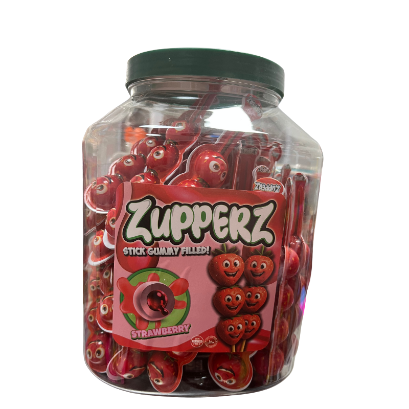 Zupperz Stick Fresas Rellenas | Formato Tarro 50 Uds