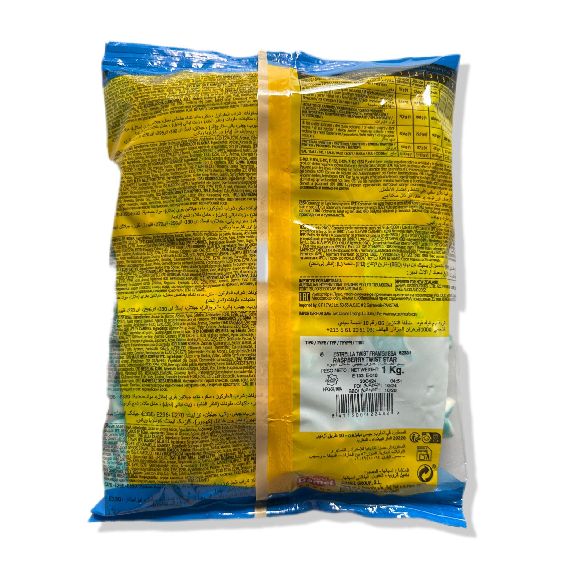 Estrella Twist Frambuesa Sin Gluten Damel | Formato Bolsa 1KG
