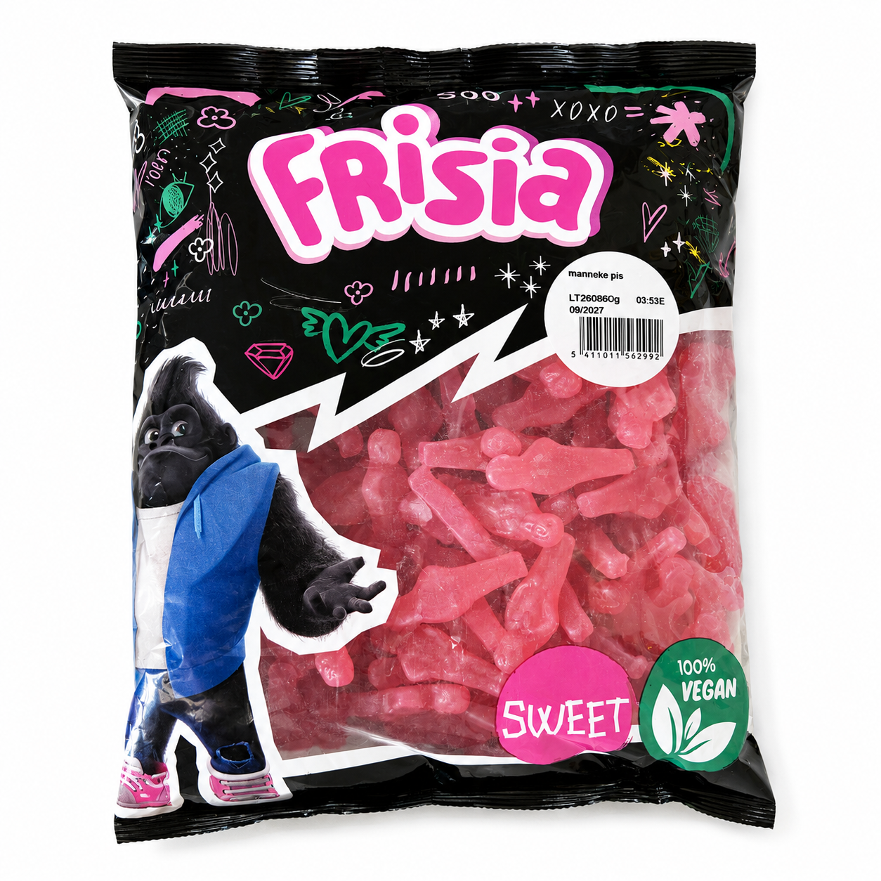 Manneken Pis "Meones Brillo " | Formato Bolsa 1,25 KG Aprox 192 Unidades | Golosinas Veganas