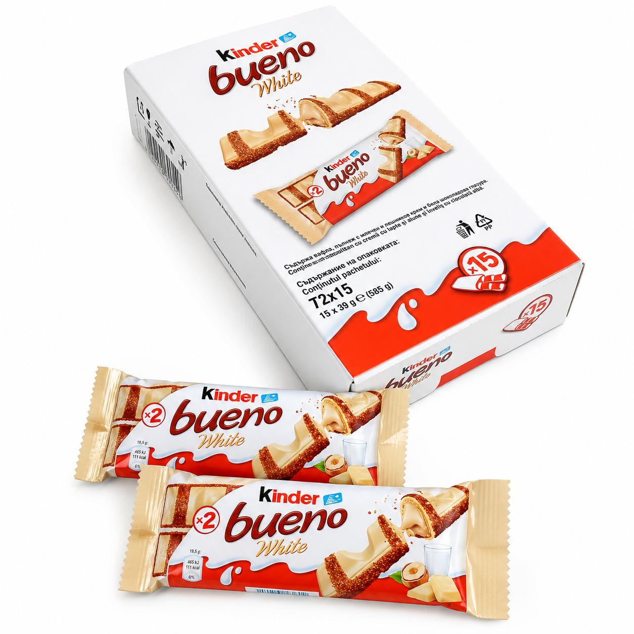 #AMZ Kinder Bueno White - Caja Importación 15 Uds