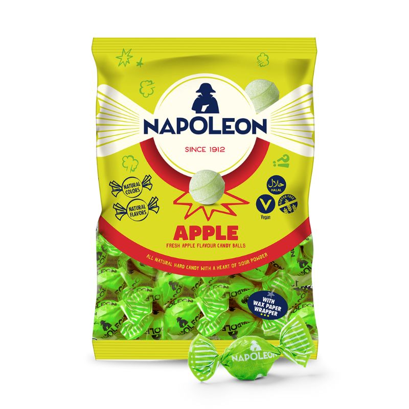 Caramelos Sabor Manzana Napoleón | VEGAN - GLUTEN FREE - HALAL | Formato Bolsa 1KG
