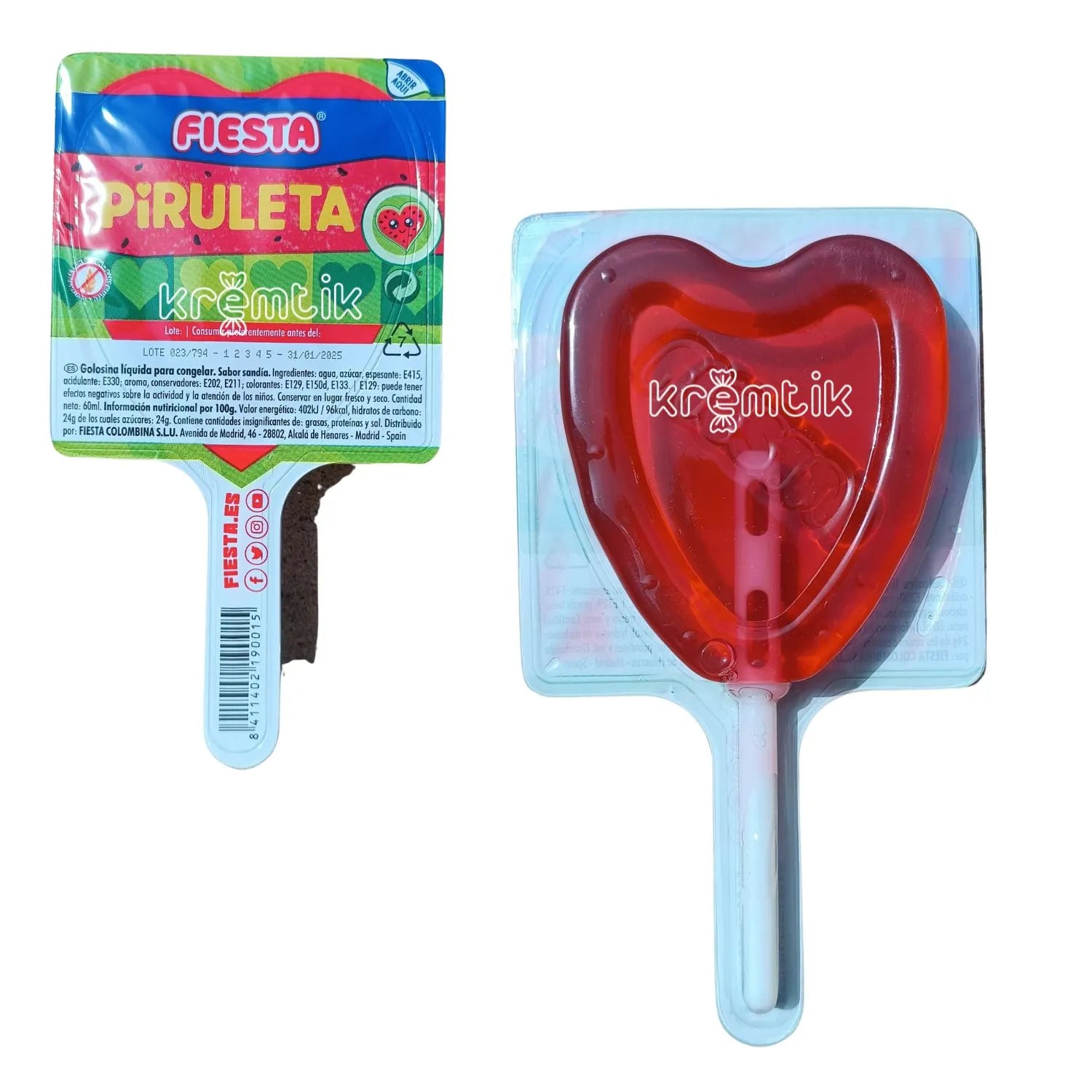 Piruletas Congelables Sabor Sandía