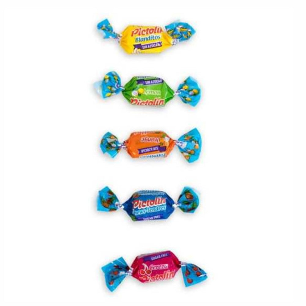 Pictolin Masticable Sabores Frutales Surtidos | Caramelos SIN Azúcar - Bolsa 1KG - 155 Unidades