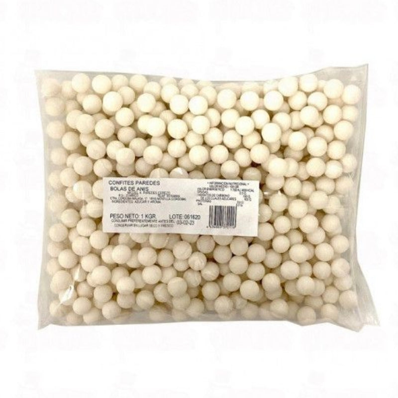 Bolas Anís Blancas - Caramelos Paredes | Formato Bolsa 1KG