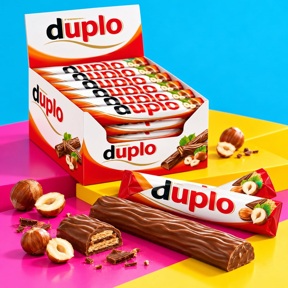Ferrero Duplo Barras de Chocolate con Avellana | Contiene 40 Unidades x 18,2g — Presentación y detalle