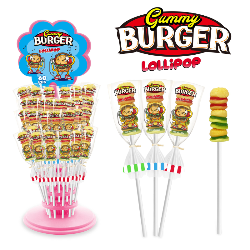 Stick Hamburguesa de Gominola - Contiene 60 Unidades