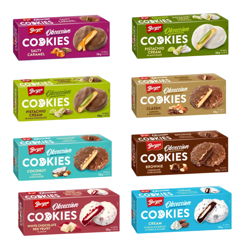 Galletas Bergen Obsession Rellenas Sabores distintos 128g | ELEGIR REFERENCIA