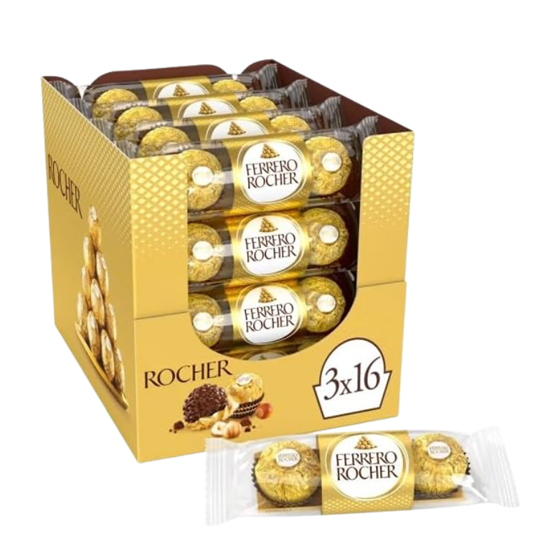 Ferrero Rocher T3 | Contiene 16 Estuches (48 bombones)