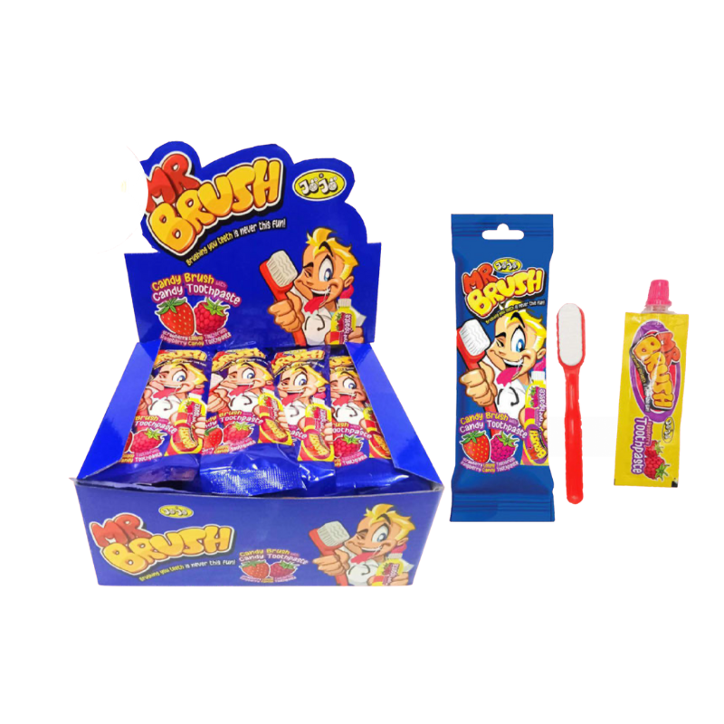 Cepillo y Pasta de dientes- Sabor Fresa y Frambuesa | Contiene 24 Uds