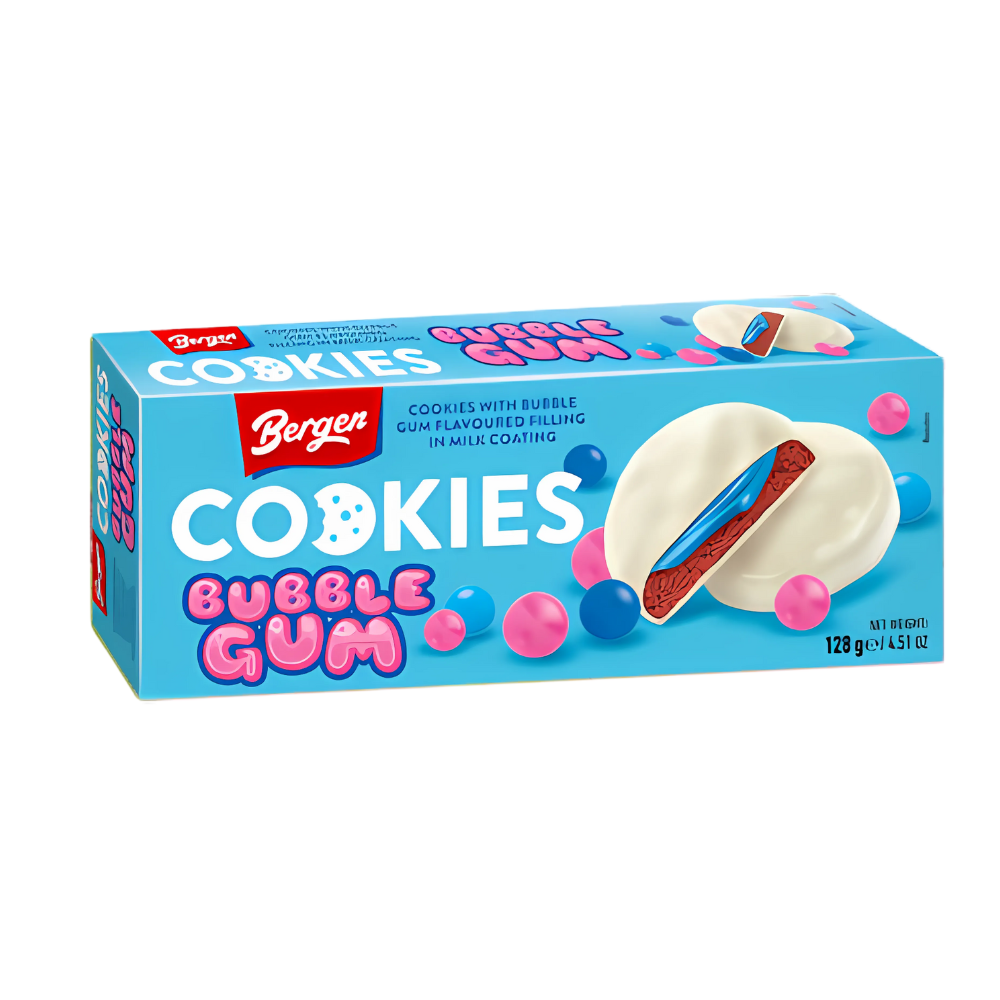 Galletas Bergen  Con Relleno Sabor Chicle 128g