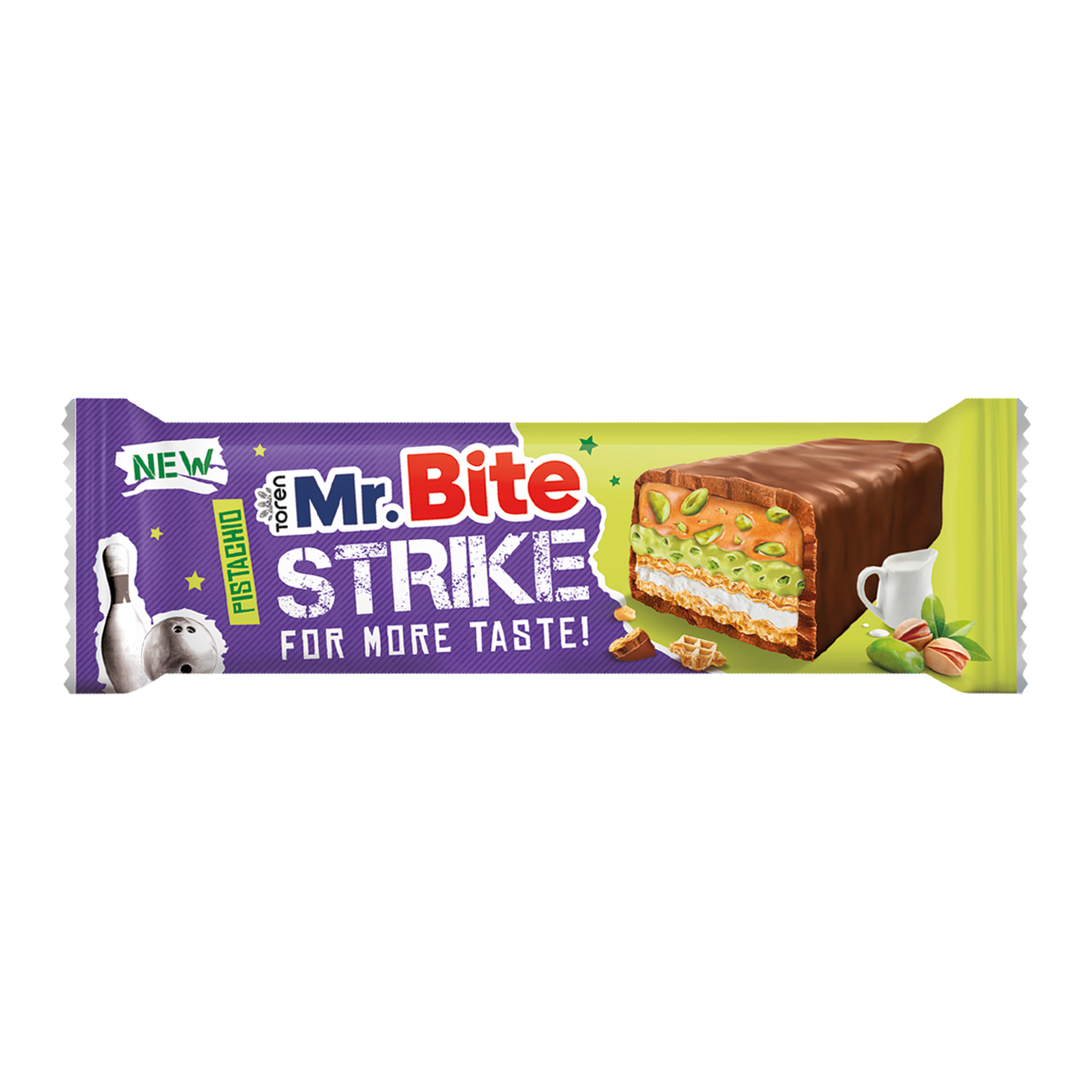 MR. Bite Strike Pistachio 40G - Expositor Contiene 24 Unidades