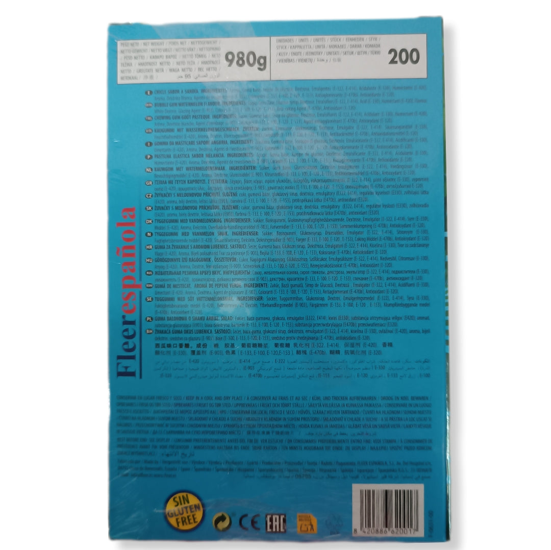 Chicles Dubble Bubble Sabor Sandía 200 Unidades 980g