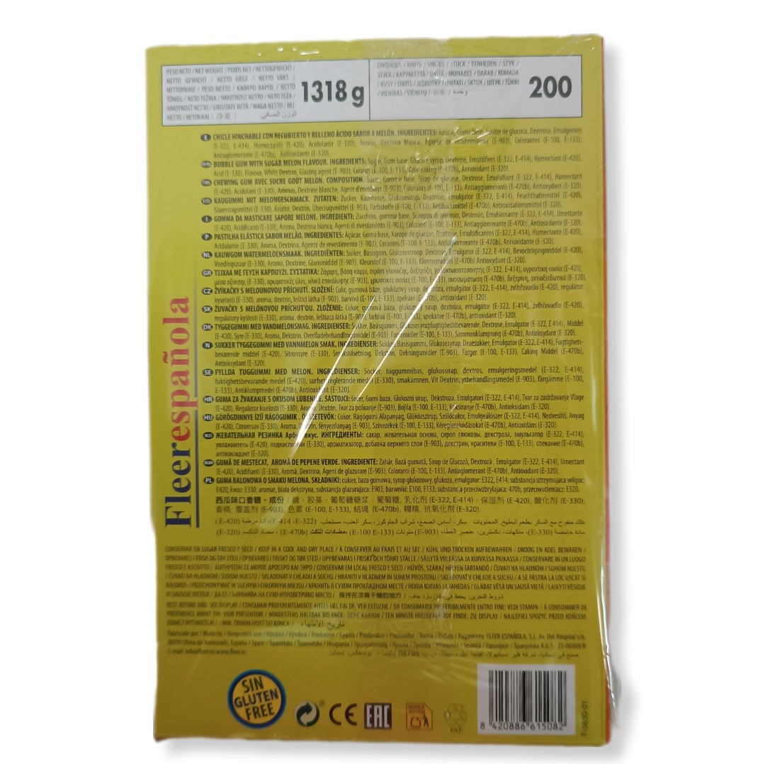 Chicles Melones Envueltos Individualmente - Dubble Bubble Sabor Melón | Contiene 200 Unidades 1318g