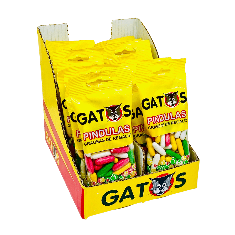 Pindulas de Colores - Interior Regaliz Negro Saet Sweets | 20 Bolsas de 76g