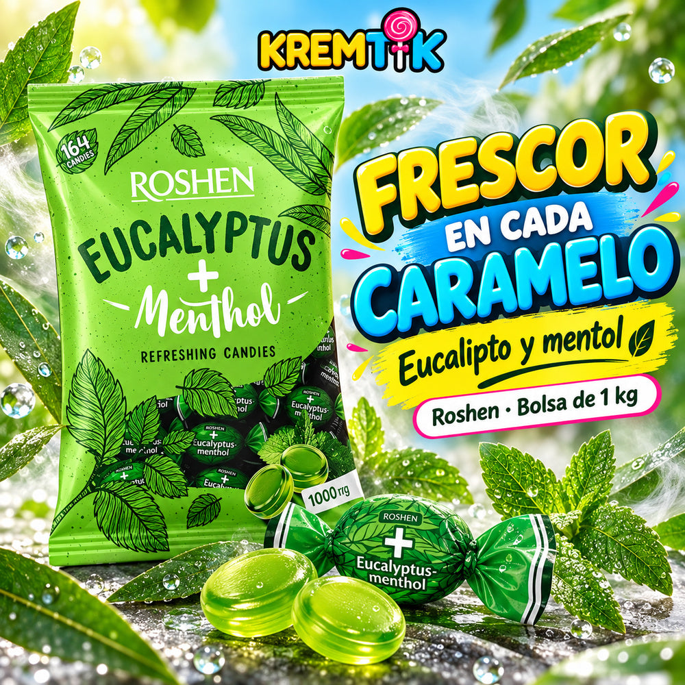Caramelos Roshen Eucalipto y Mentol bolsa 1 kg β imagen 4