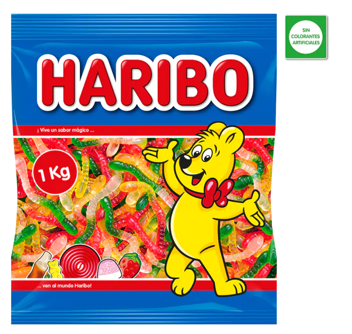 Gusanos Brillo Haribo - Formato Bolsa 1KG