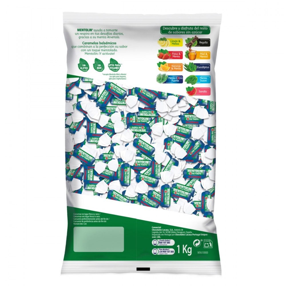 Mentolín Extra Fuerte Sin Azúcar | Formato Bolsa 1KG