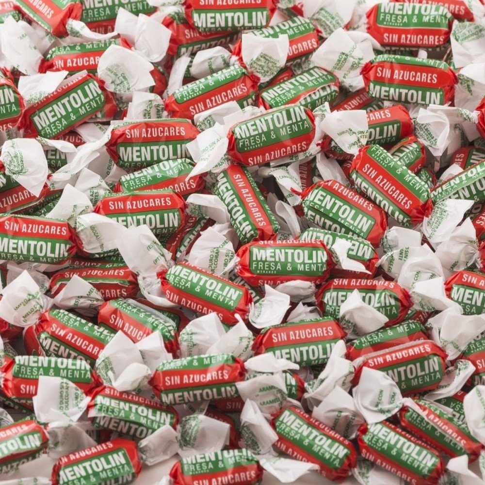 Mentolín Fresa Mentolada Sin Azúcar | Formato Bolsa 1KG
